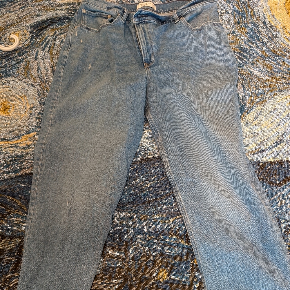 GUC Abercrombie & Fitch Ultra High Rise 90s Straight Jeans Size 14L Cross Wait